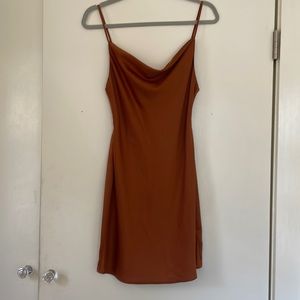 Urban outfitters copper cowl neck mini dress
